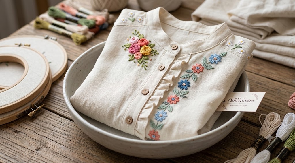 Floral Linen Button Top thumbnail 4