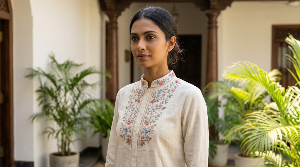 Ivory Botanical Blouse thumbnail 3