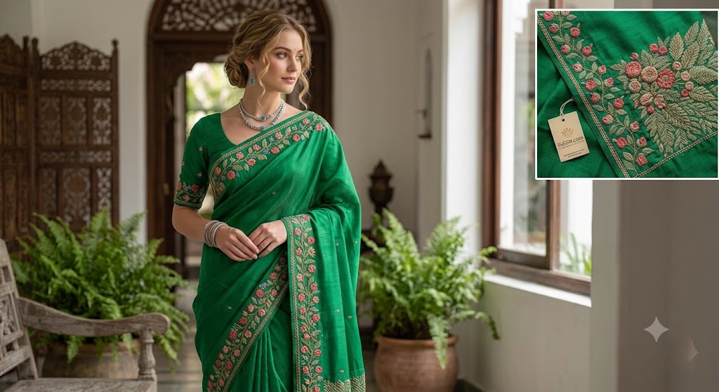 Hand Embroidered Saree Collection thumbnail 2